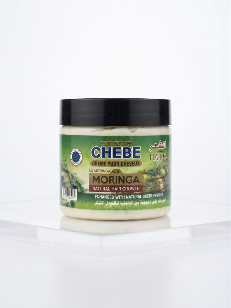 Chebe moringa hair cream jar
