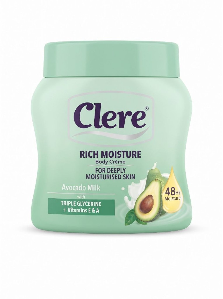Clere Rich Moisture Body Crème, avocado milk