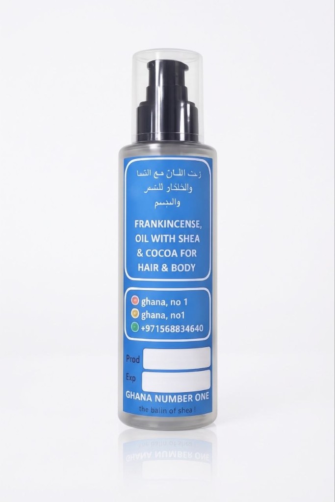 Ghana Number One frankincense oil with shea and cocoa