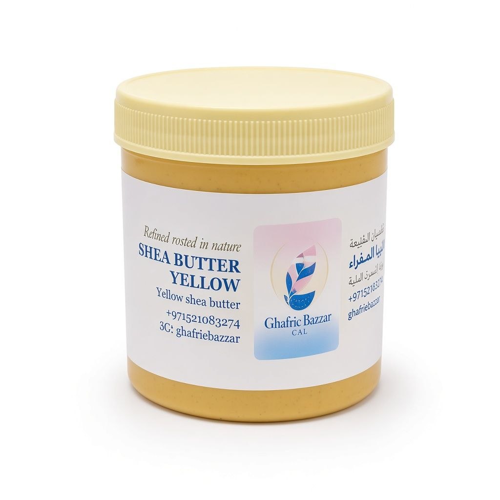 Yellow shea butter in a jar